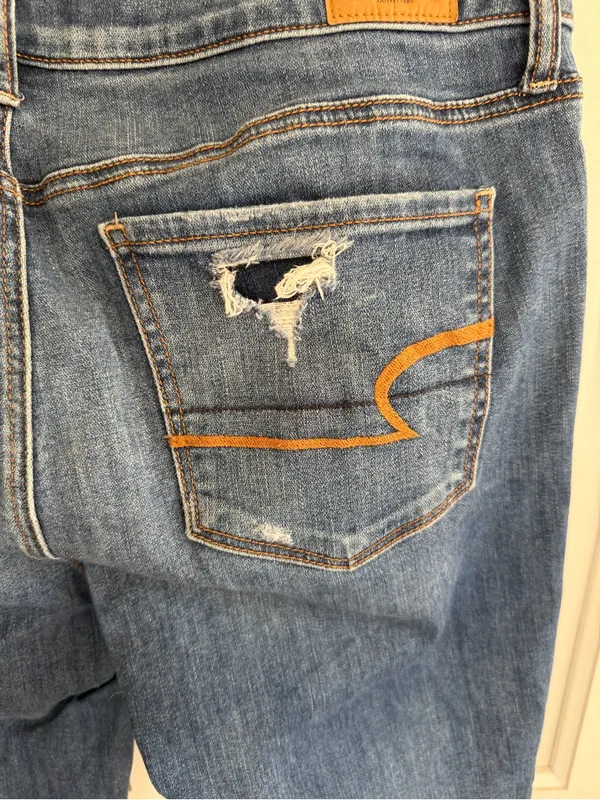 American Eagle Super Stretch X Distressed Skinny Jeans Size 12 Long - Image 7
