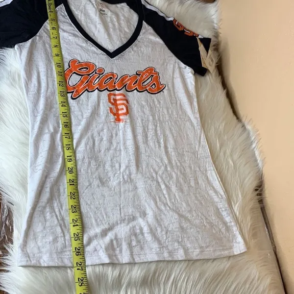 Genuine Merchandise Campus Lifestyle San Francisco Giants Burnout V Neck Top Siz - Image 5