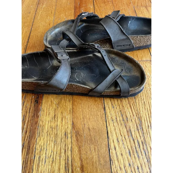 Birkenstock Mayari Shoes Womens Size 7.5 EU 38 Brown Leather Strappy Sandals - Image 5