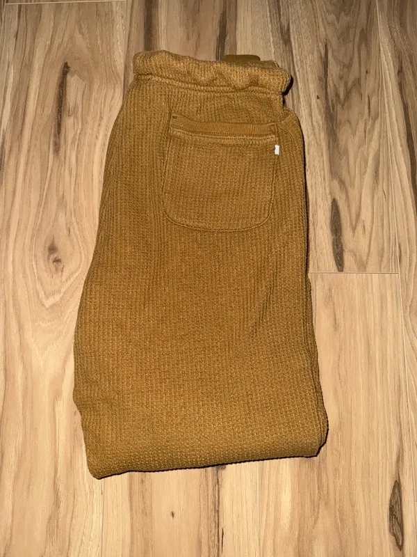 Aerie Tan Waffle Knit Sweatpants - Image 3