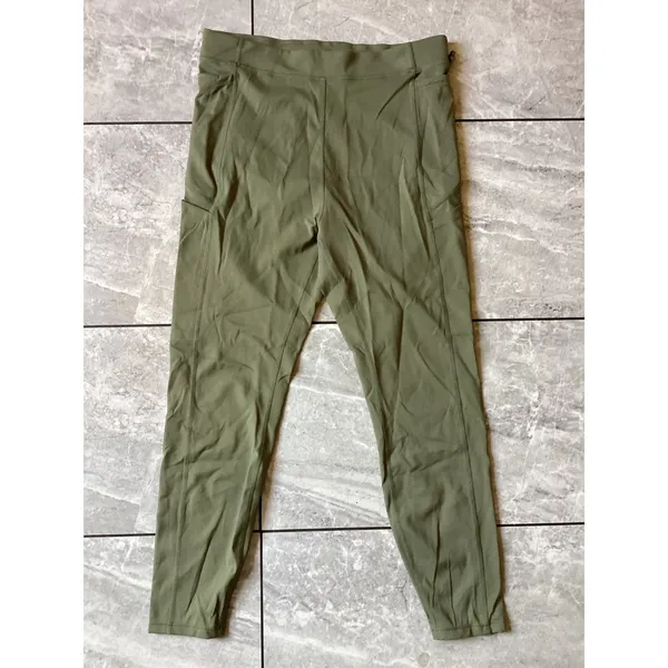 Halara NWOT Women Olive Green High Waisted 7/8 Active Leggings Pockets Size L - Image 3