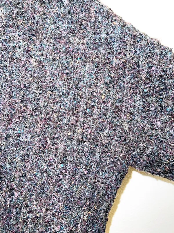 Aerie Cozy Gray Two-Tone Sweater Speckled Colorful Knit Hoodie - Image 5