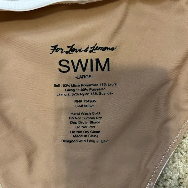🆕 For Love & Lemons swim cream bikini bottom size L BIN N‎ - Image 4