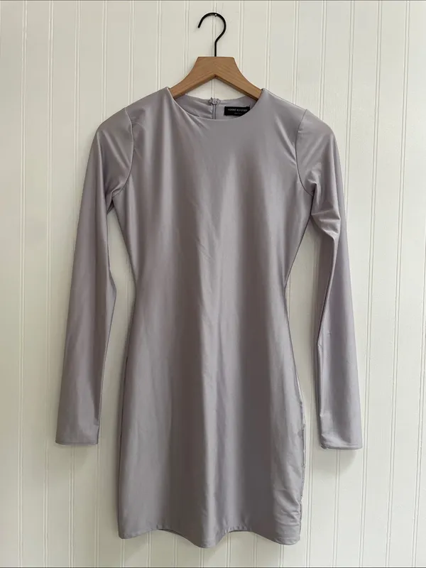 NAKED WARDROBE Figure U Out Mini Dress Long Sleeve Bodycon Size L NWT - Image 3