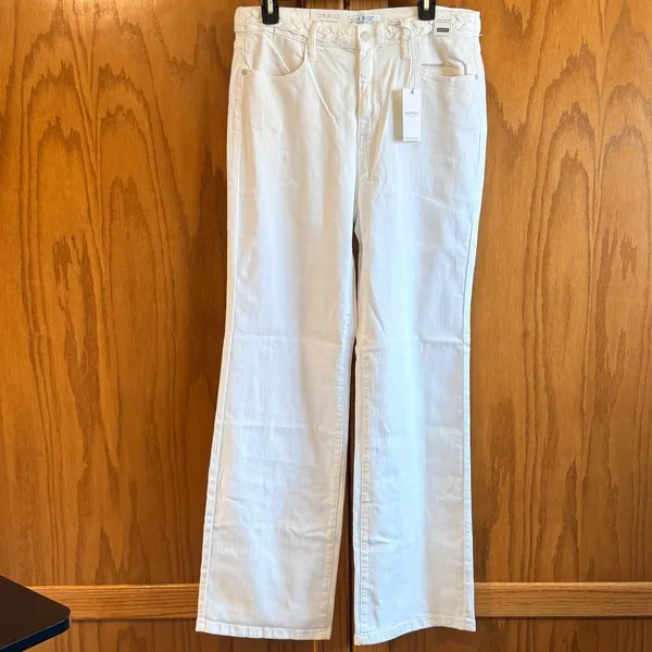 Judy Blue Wide Leg Jeans Size 15/32 White NWT Braided High Waist JB88781 WHT - Image 3