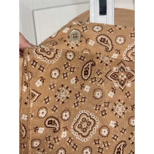 Aerie Brown Paisley Bandana Chiffon Mini Wrap Skirt Small Western Festival Rodeo - Image 6