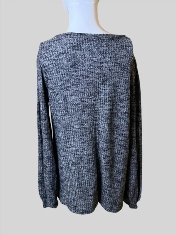 Relaxed Heather Charcoal Pullover Sweatshirt Gray Size L - Image 4