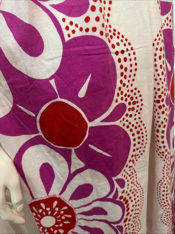 Farm Rio Maia Linen Jumpsuit Bold Floral Fuchsia & Red Size Small - Image 8