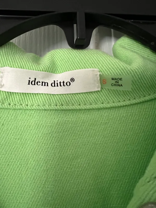 Jessie Denim Romper- Lime - Image 2