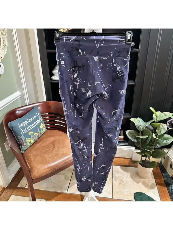 Fabletics Purple Floral High Rise Leggings Size Small - Image 4