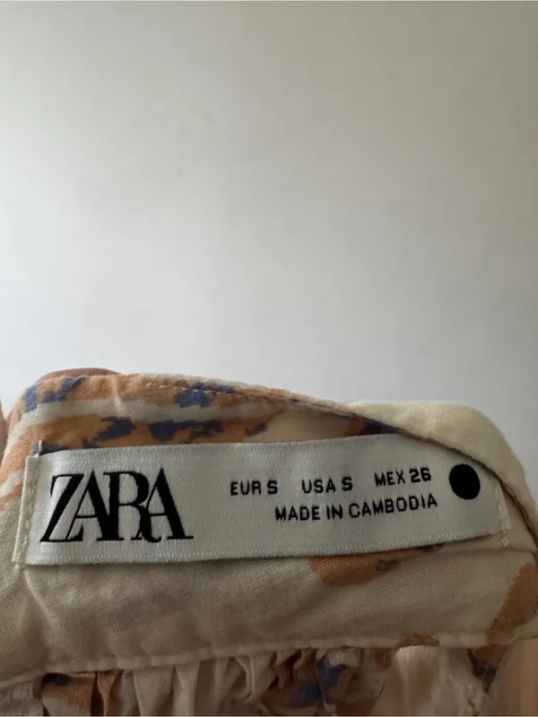 Zara High‎ Neck Floral Print Crochet Button Mini Dress - Image 8