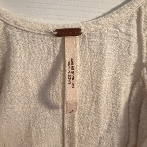 Free People romper ivory M Boho Flowy Gauze Summer Beach Casual - Image 4