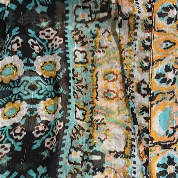 Women's Multicolor Bohemian Top Blue Size XL - Image 3