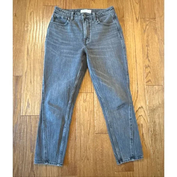 Abercrombie & Fitch curve love huge rise skinny black wash jeans size 28/6 short - Image 4