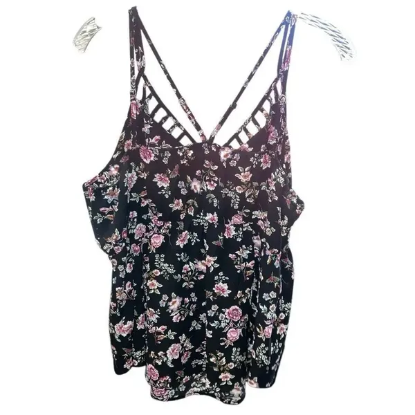 Maurice’s V-Neck Peplum Floral Polyester Spandex Blouse XL NEW #487 - Image 4