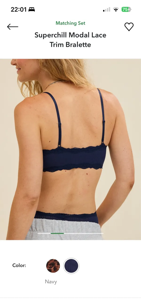 Aerie Bralette navy lace - Image 3