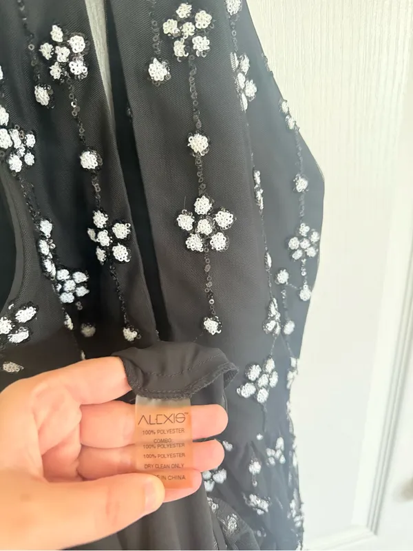Alexis Poppy Sequin Floral High Neck Mini Dress - Image 5
