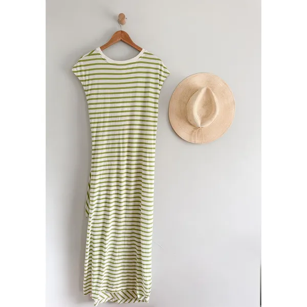 Anthropologie Daily Practice | NWT Tiebreaker Striped Midi Dress Green | Sz XL - Image 9
