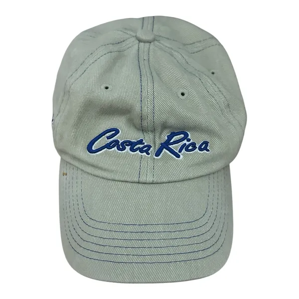Vintage Costa Rica Pura Vida Embroidered Tan/Blue Hat - Image 5