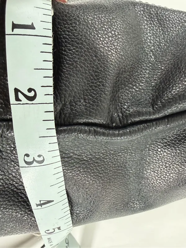 Fossil Black Pebbled Genuine Leather Crossbody Shoulder Bag Brass Hardware Purse - Image 8