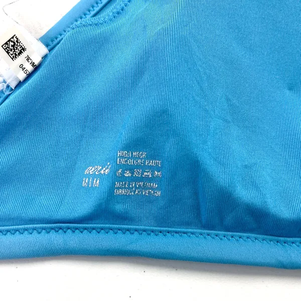 Aerie Womens Bikini Swim Top Size Medium High Neck Beachy Boho Lace Panel Summer - Image 6