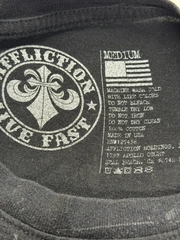 Affliction Shirt Mens M Black Tried Truth Eagle Pre-L❤️ved - Image 4