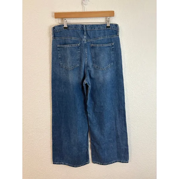Gap High Rise Wide Leg Jeans Womens Size 10 30R Dark Wash NWT - Image 6