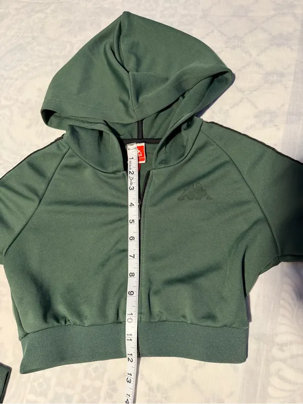 Kappa women cropped green jacket size S - Image 10