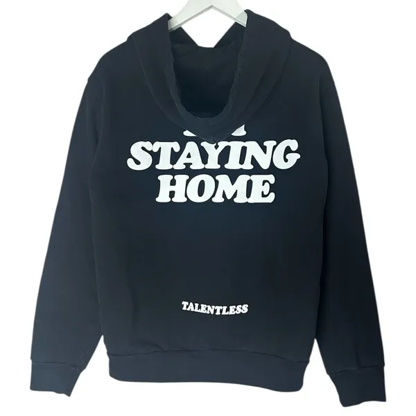 Talentless “I’m Staying Home” Black Cotton Sweatshirt Size XS - Image 5