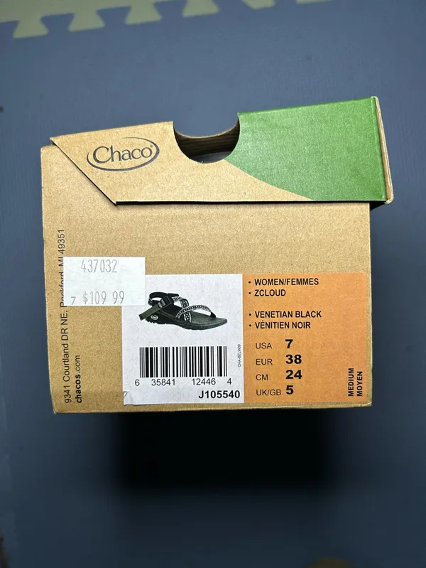 Chacos ZCloud Venetian Black Sandals Adjustable Size 7 - Image 10