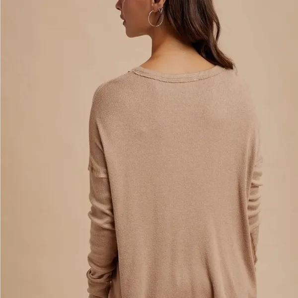 Women's Tan Henley - Image 8