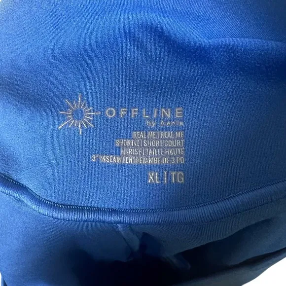 Aerie Offline Royal Blue‎ Ruched Drawstring Athletic Shorts Womens XL Athleisure - Image 6
