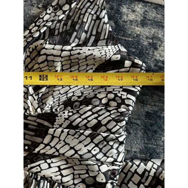 White House Black Market Dress White/Black Vintage Size 12 Vneck Sleeveless Y2K - Image 4