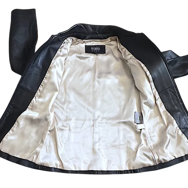 Wilsons Leather Pelle Studio Women Black Genuine‎ Leather Jacket Size S - Image 7