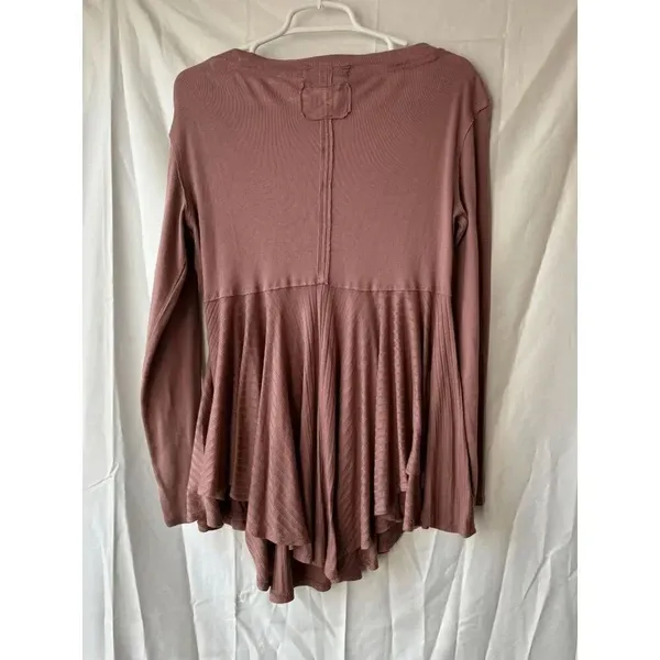 We the Free Womens Clover Split Neck Babydoll Top in Antique Oak Size Small - Image 2