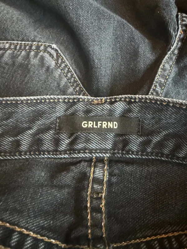 GRLFRND Devon Dark Wash Blue Straight Leg Jeans High Rise Denim Size 26 Women's - Image 4