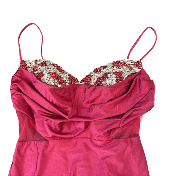 NEW Portia and Scarlett PS22180 Cowl Evening Gown Deep Red - Image 8