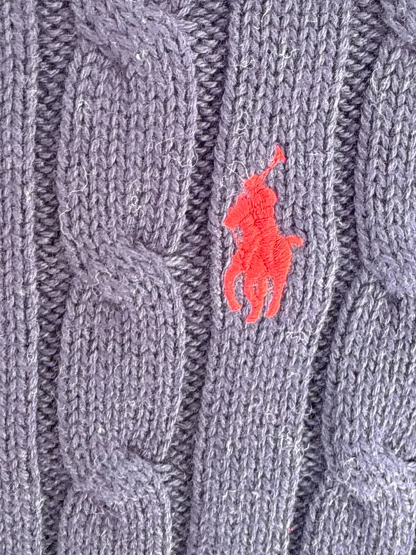 Polo by Ralph Lauren Navy Cable-Knit Short-Sleeve Sweater Size XS - Image 3