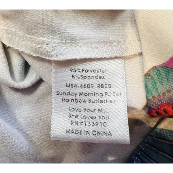 Show Me Your MuMu Pajama Top XS Sunday Morning Rainbow Butterflies Short Sleeve - Image 8