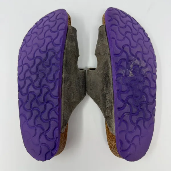 Birkenstock Arizona Leather Sandals Womens 38 Gray Purple Outdoor Gorpcore Birks - Image 9