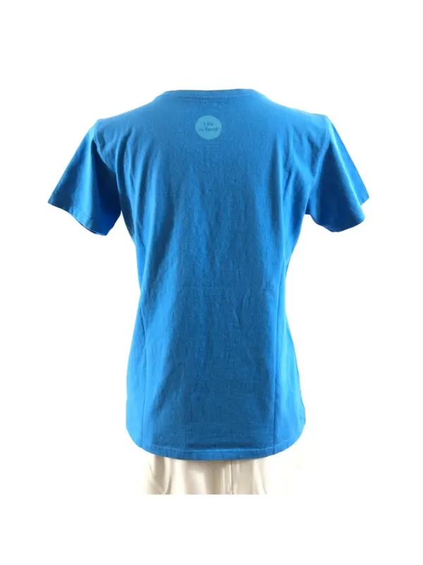 Life is Good Womens Crusher Tee Shirt Classic Fit Lounge Chair V Neck Blue XS - Image 2