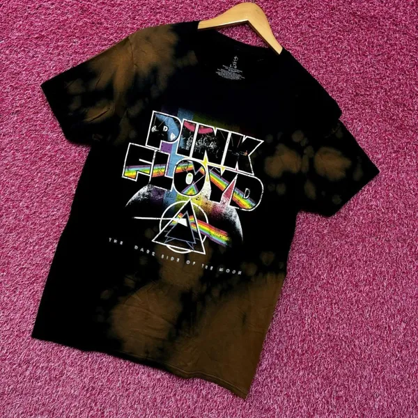 Pink Floyd Dark Side of the Moon Psychedelic Rock Bleach Dye Large - Image 3