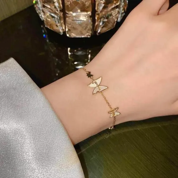 14K Gold Plated Butterfly Charm Bracelet for Women - Image 4