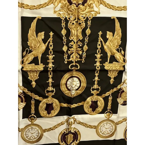 Carlisle Italy Baroque Watch‎ Silk Scarf Gorgeous Hand Rolled - Image 4