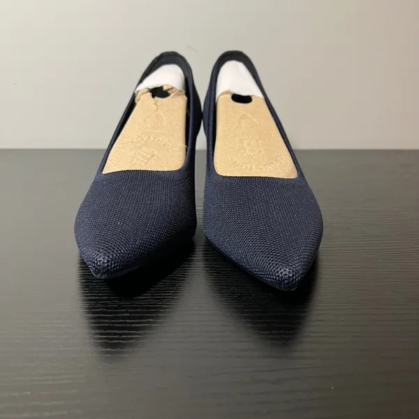 VIVAIA Aria Wedge Pro Navy Blue Knit Pointed Toe Sustainable Heels EU 40 US 9 - Image 3