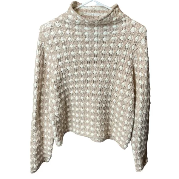 Anthropologie Sleeping on Snow Popcorn Turtleneck Sweater Women’s Size Small - Image 4