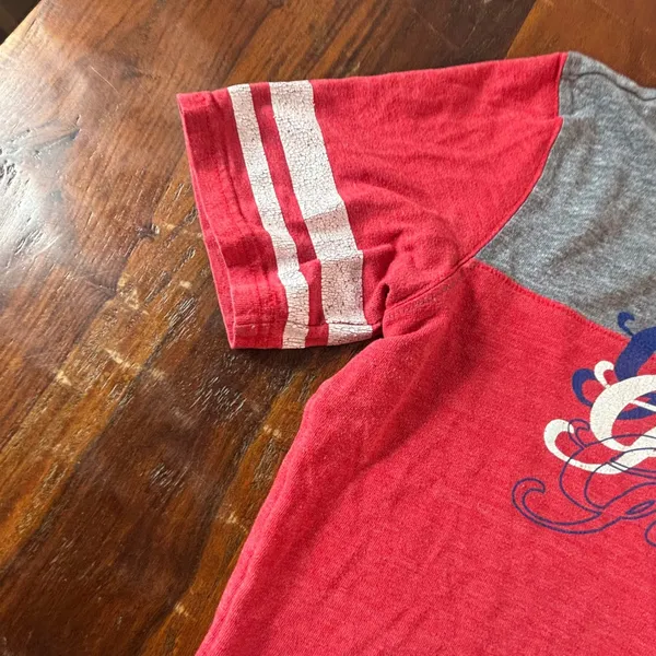 Reebok New York Giants NFL Graphic T-Shirt Red‎ Gray Colorblock Womens Medium - Image 9