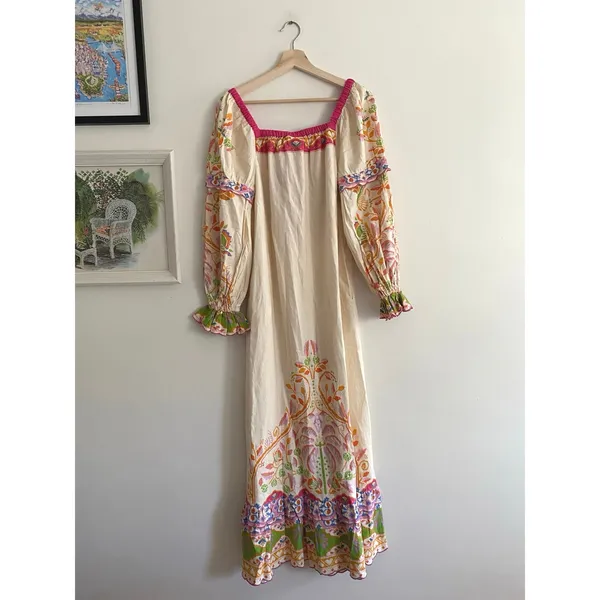 FARM RIO NWT Anthropologie Printed Linen Blend Dress Size XS - Image 9