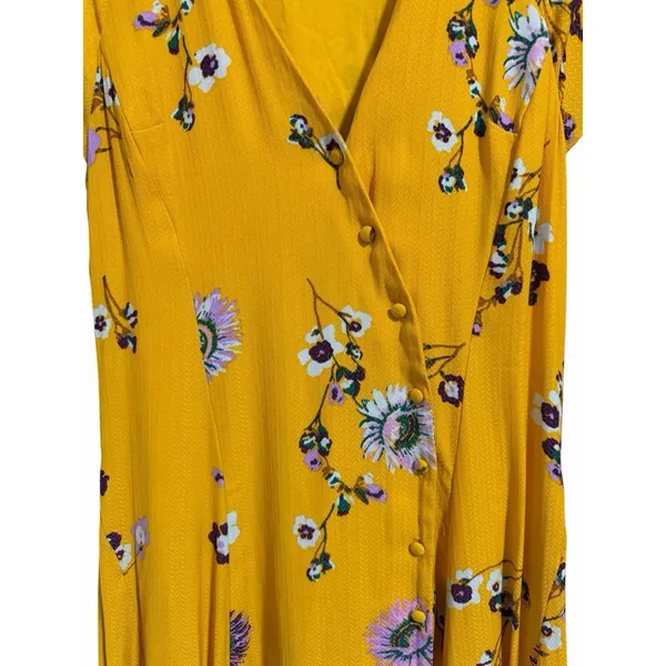 Free‎ People Lost In You Floral Midi Dress Yellow Women's Size Small - Image 9
