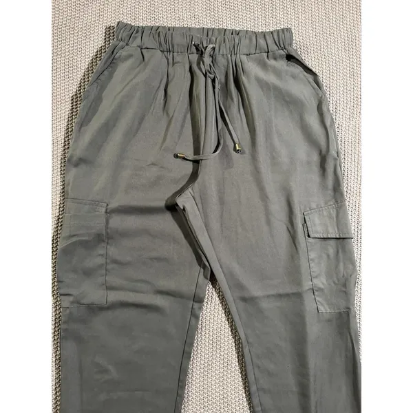 ALLIE ROSE Women's Black‎ Lightweight Green Joggers Cargo Size Medium - Image 2